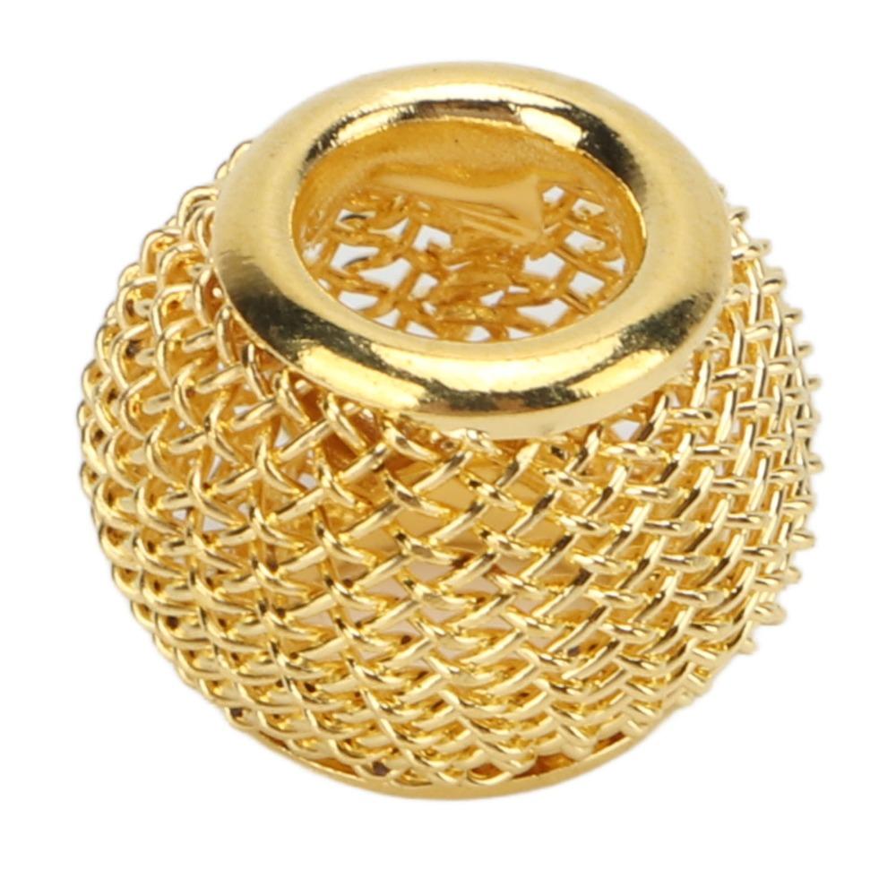 10pcs Gold Hollow Beads Round Shape Gold Plated Beads Spacer Beads  Earrings Making