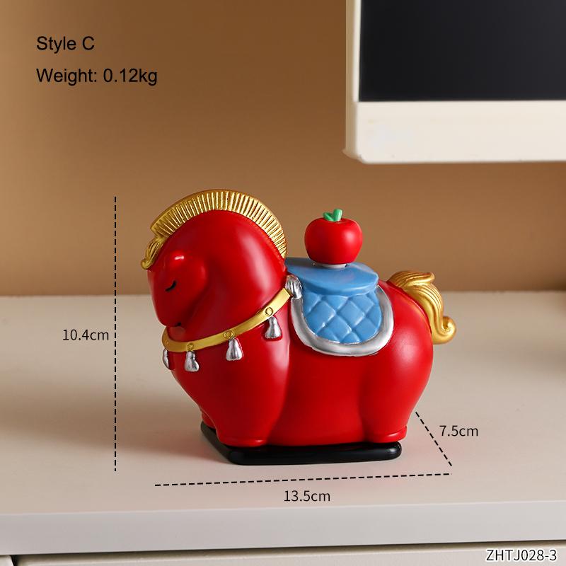Cute Horse Toothpick Cylinder Creative Pony Toothpaste Box Home Tea Table Floss Box Cotton Swabs Storage Can Home Desktop Ornament