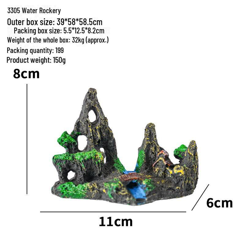 Best-Selling Fish Tank Aquarium Resin Rockery: Simulated Water Grass & Micro Landscape Decor Ornaments
