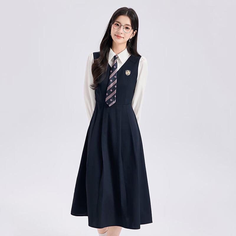 

Women s Professional Navy Vest Dress & Shirt Set 4XL