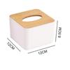 Plastic Tissue Box Wooden Lid Round/Square Napkin Holder Container Wet Tissue Paper Dispenser Case Modern Home Car Organizer