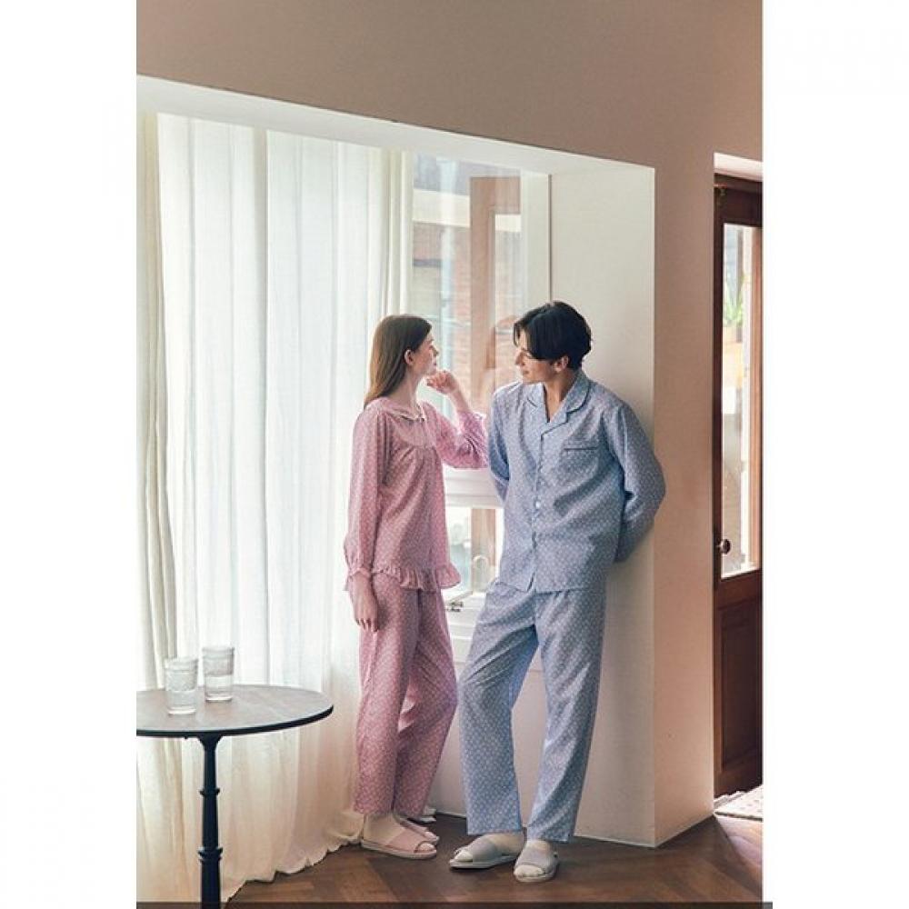 Venus Clover Print Couple Pajamas Soft   Glossy Vpa4553mvpa4553w