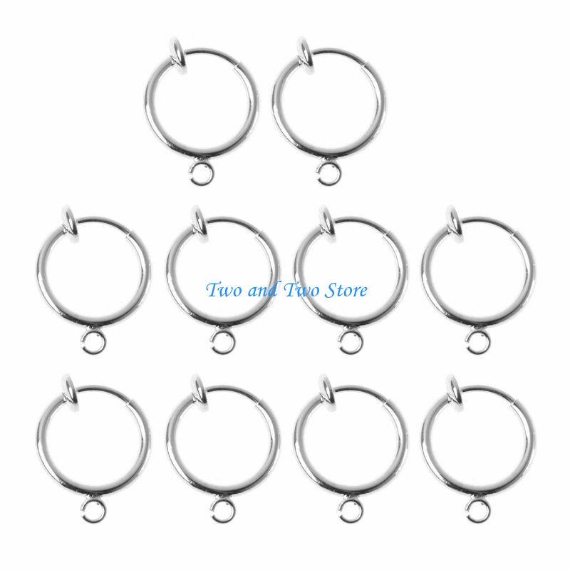 HX6F 10Pcs/set Dangle Earring Clips Non-Pierced Earring Converter Components Findings