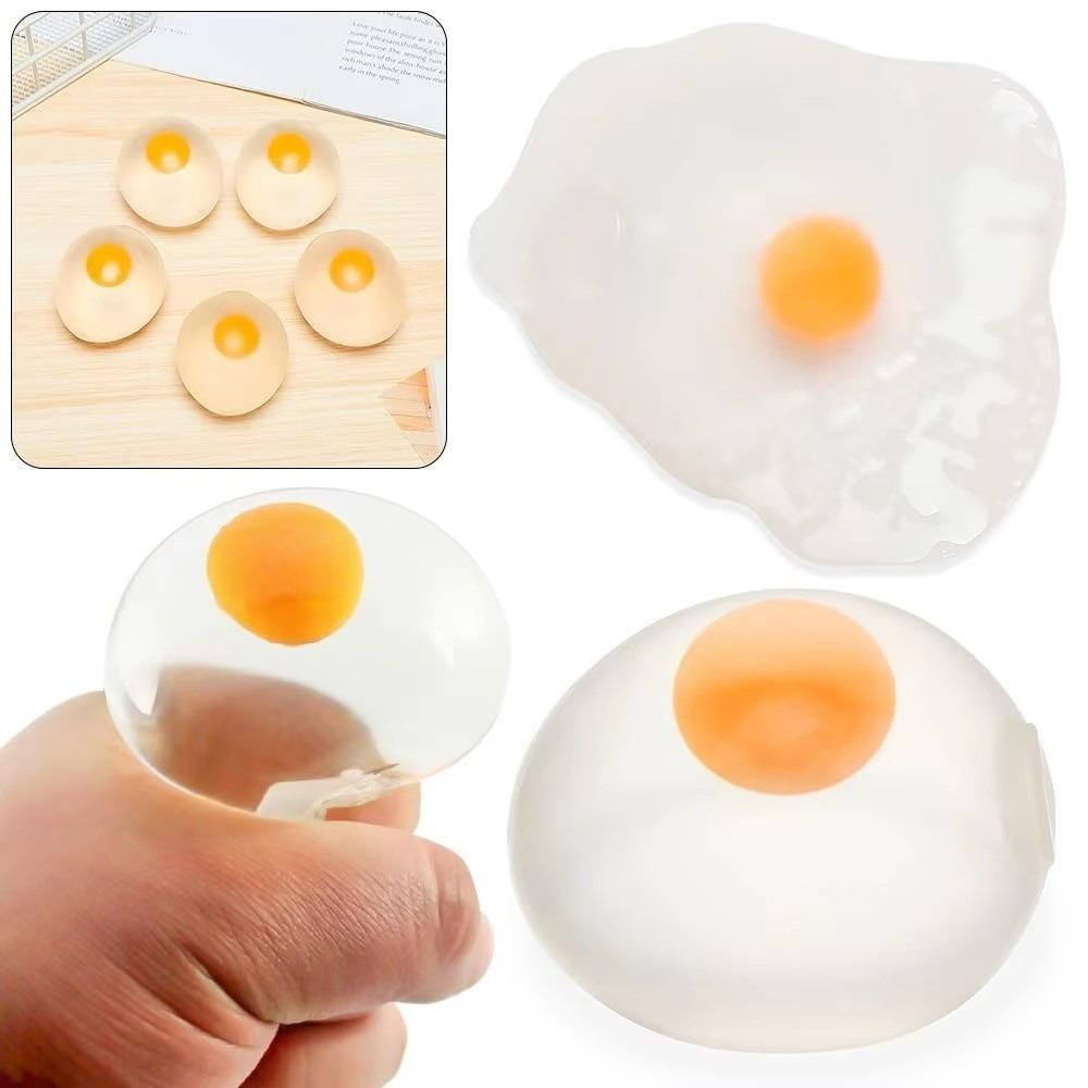 Transparent Yolk Egg Squishy Ball Pinch Toy Simulation Egg Squishy Toy Egg Fidget Toy Adults