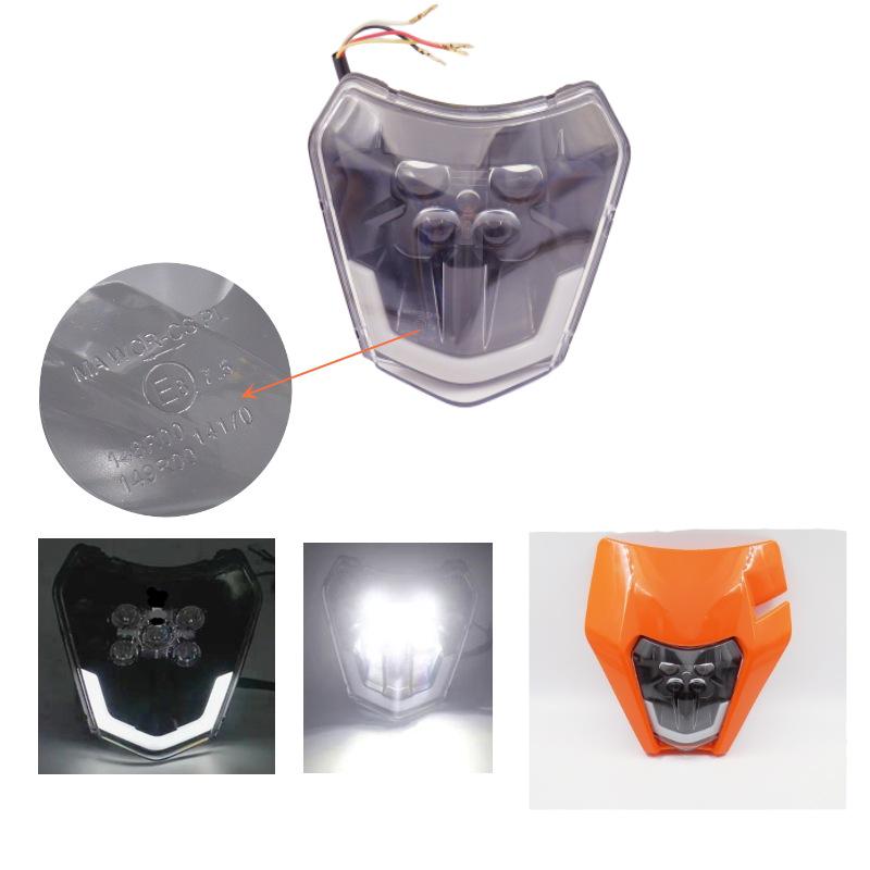 H22 LED Headlight Bulb with E-mark Lens, Daytime Running Light, High/Low Beam for KTM Enduro Motorcycle Modification.