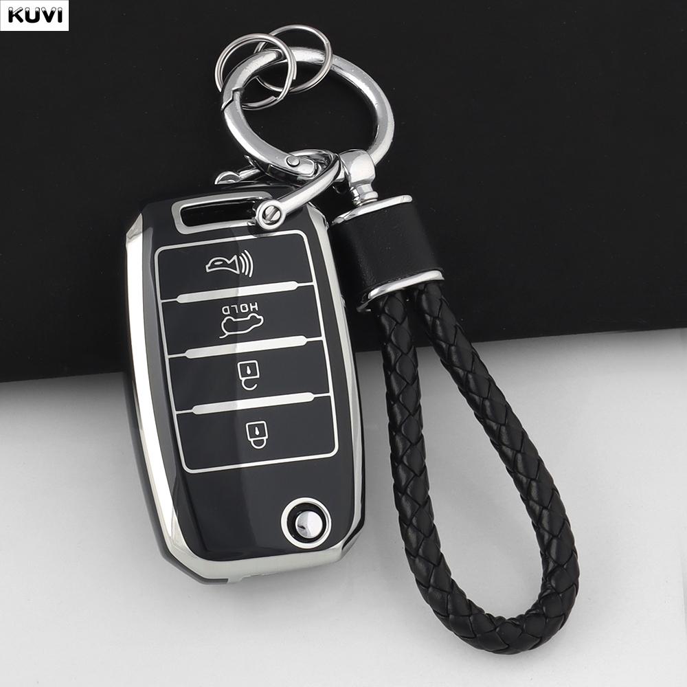 3 4 Tasten TPU Auto Klappschlüssel Hülle Abdeckung Für Kia Rio Optima Sportage Sorento Soul Ceed Cerato Forte Seltos Schutz Fob Schlüsselanhänger
