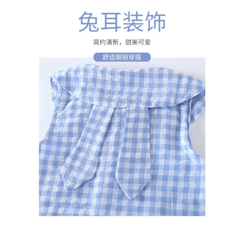 Sweet Doll Collar Sleeveless Summer Girls Dress Kids Children Casual Clothing