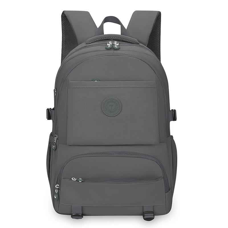 Solid Color Backpack Lightweight Nylon Bag Unisex Travel Backpack Student Schoolbag