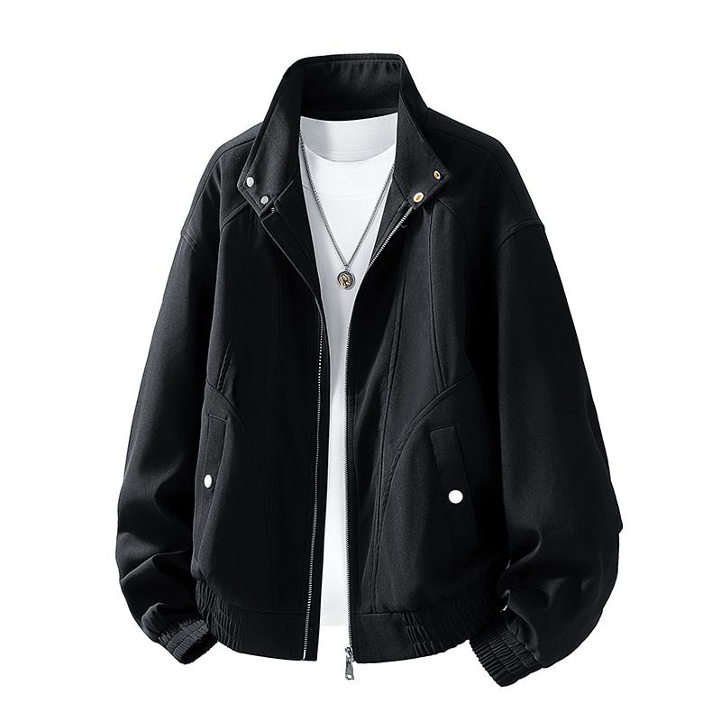 Autumn New Casual Jacket Large Size Men's American Workwear Versatile Stand Collar Jacket