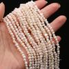 1String, 3-4mm White Natural Freshwater Nugget Pearls 36cm Loose Beads for Handmade Jewelry Craft Supplies, DIY Holiday Gifts