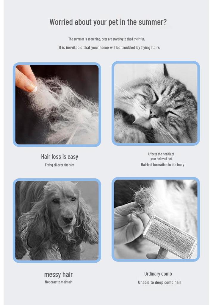 Pet Grooming De-shedding and Detangling Tool for Cats and Dogs