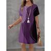 Women Dress Stripe Gradient Printing Design Sense Pattern New Summer Elegant A-Line Short Sleeve Dress Casual Mini Dress