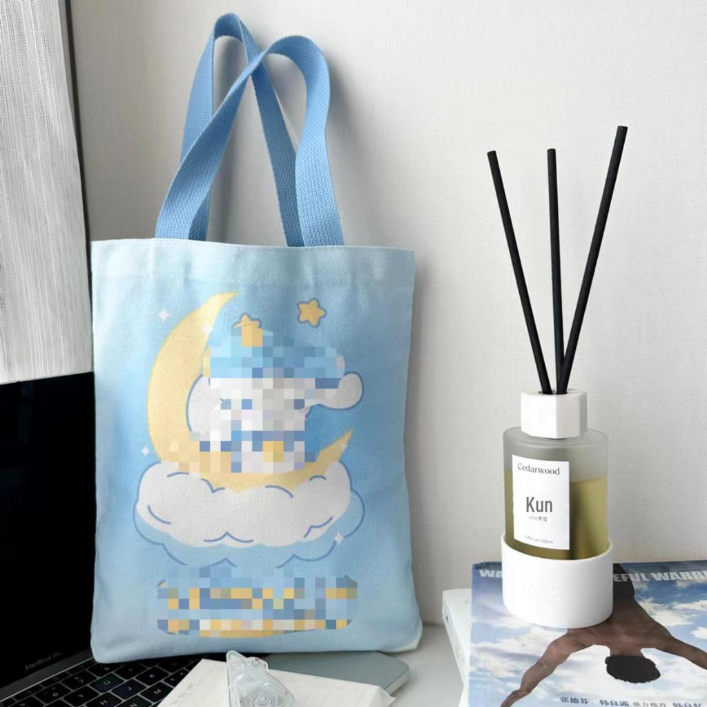 Festive Dragon Canvas Handbag: Large Capacity New Year Student Shoulder Bag