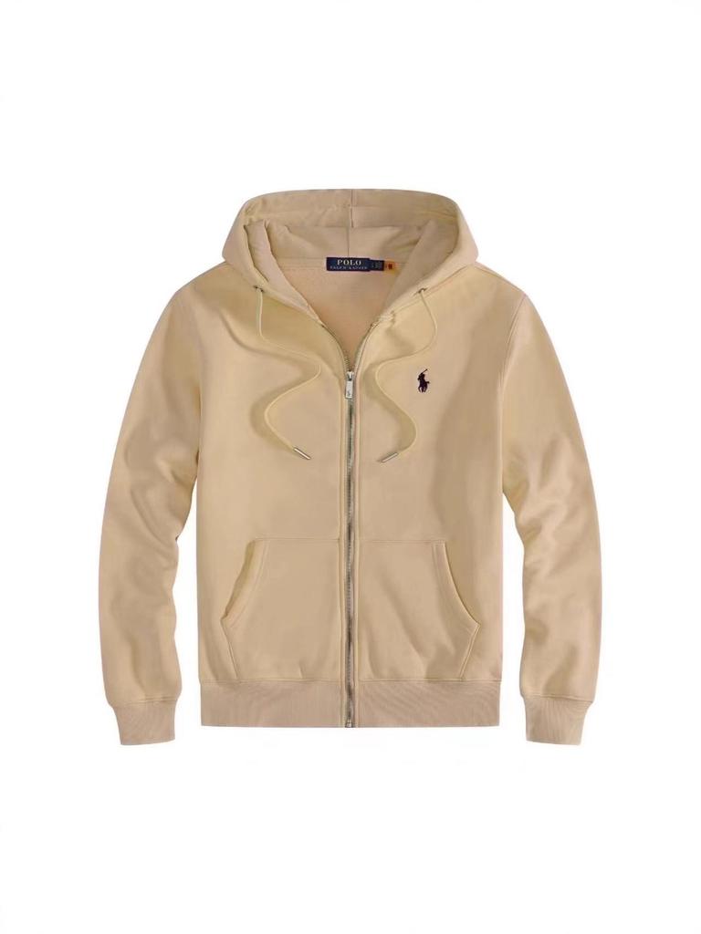 Sweat à capuche ample unisexe 2025: Gilet Décontracté Couleur Unie avec Broderie Petit Cheval Fermeture Éclair