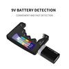 LCD Display Digital Battery Tester for C D N AA AAA 9V Button Cell Batteries Portable Battery Capacity Indicator Battery Level Tester Voltage Meter