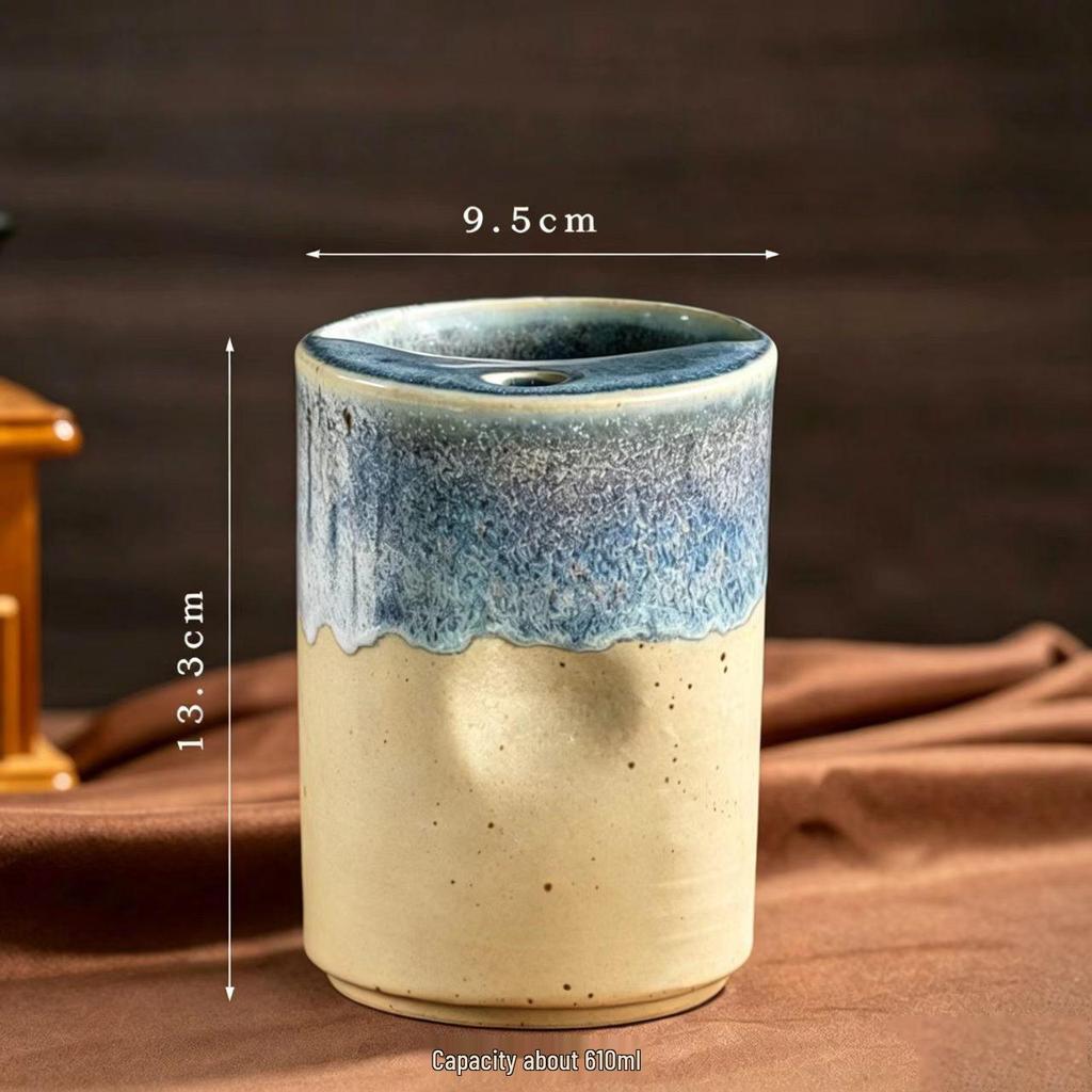 Retro Kiln-fired Ceramic Mug: Large Capacity, Creative Design