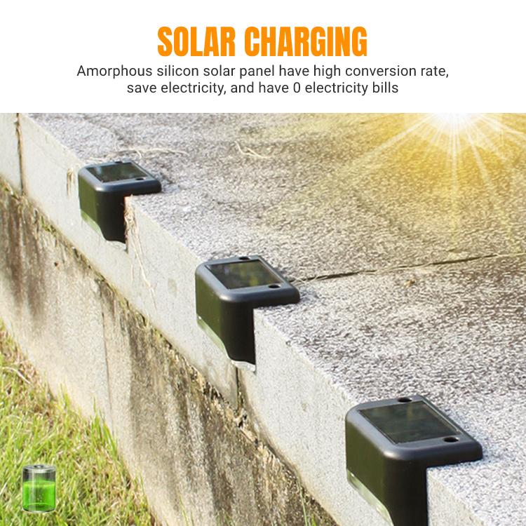 Warmweiß LED Solar Treppenlicht Pfad Treppen Outdoor Garten Lichter Wasserdicht Balkon Licht Dekoration Für Terrasse Treppen Zaun Lampe
