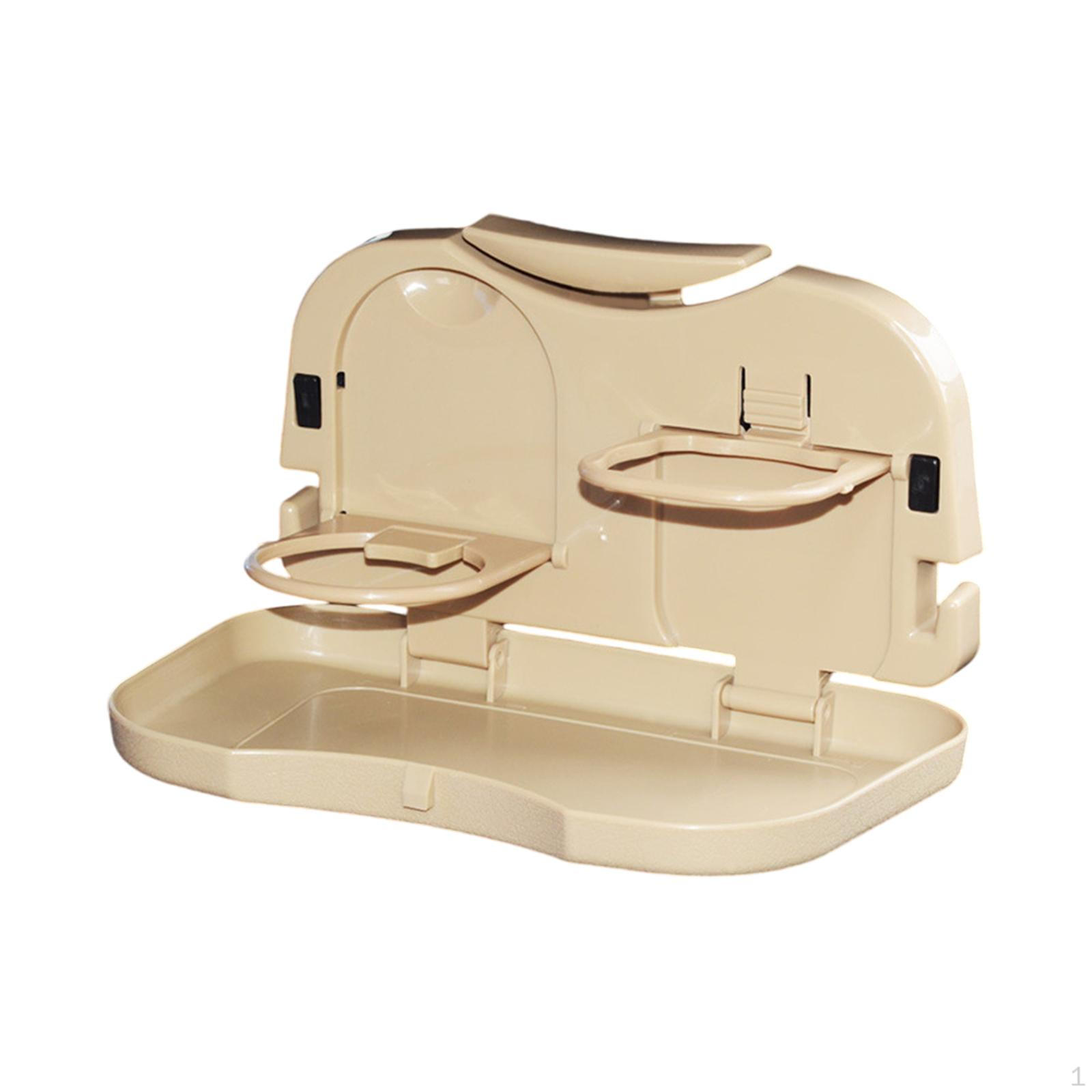 

Портативный автомобильный обеденный столик на заднее сиденье, держатель для стакана, органайзер для напитков, складной, для путешествий бежевый