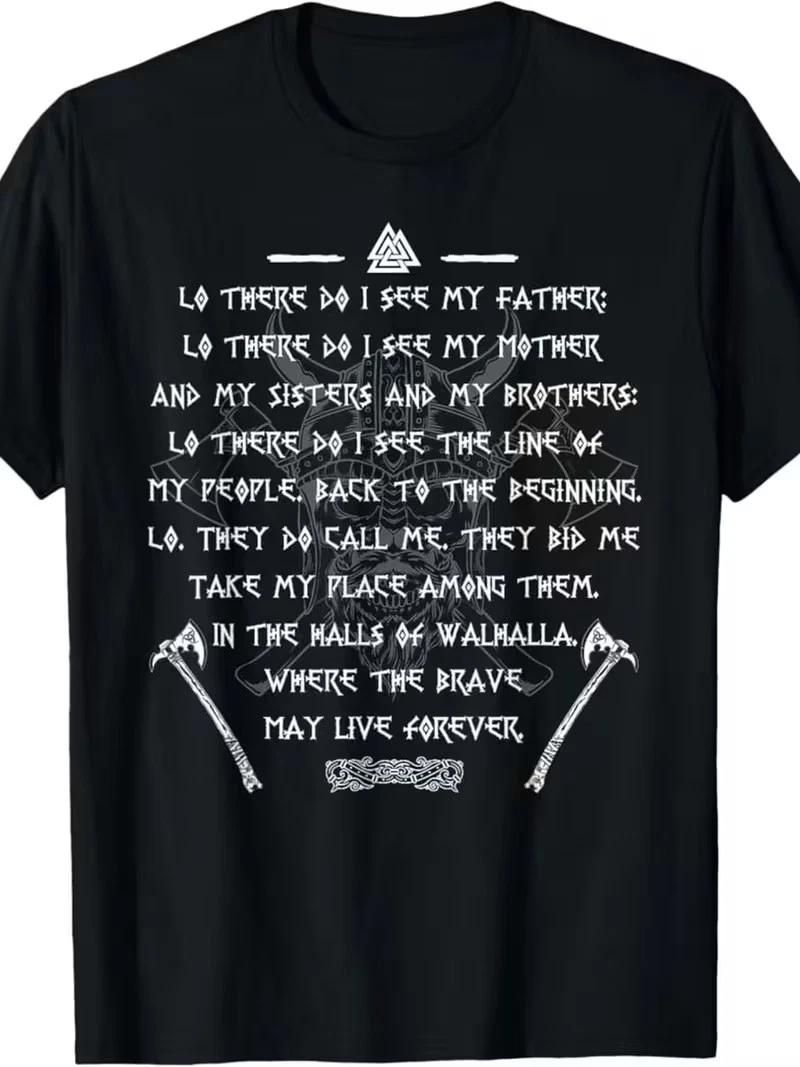 [Viking Warrior T-Shirt] Viking Warrior Norse Odin Axes Valhalla Prayer Before B XS