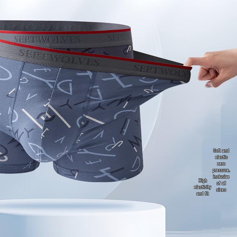 Seven Brand Men's Pure Cotton Antibacterial Letter Print Boxer Briefs 3-Pack