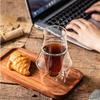 1/2 Stück doppelwandiger Glasbecher mit Hängeohr Espresso-Kaffeebecher, verbrühsicher, für Milch, Brandy, Wein, Teetasse, klares Becher-Set, Trinkgeschirr