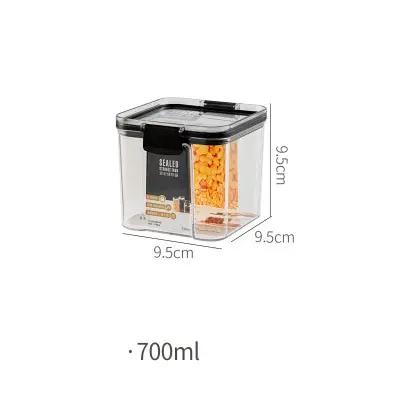 Transparent Food Storage Containers 460/700/1300ML Kitchen Airtight Plastic Storage Boxes Stackable Cans forKitchen Organization