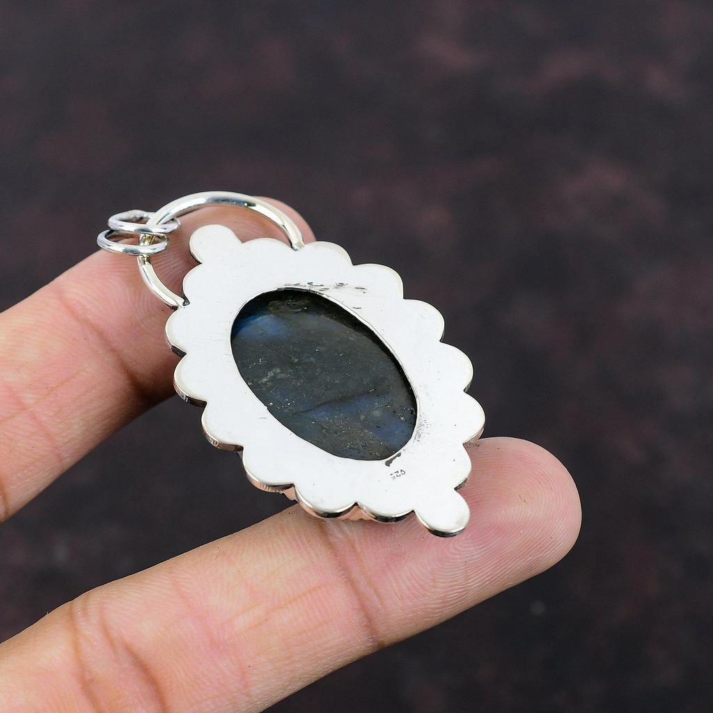 Labradorite Pendant 925 Sterling Silver Pendant Real Gemstone Pendant Handmade Brand New Pendant Labradorite Silver Jewelry Engagement Gift