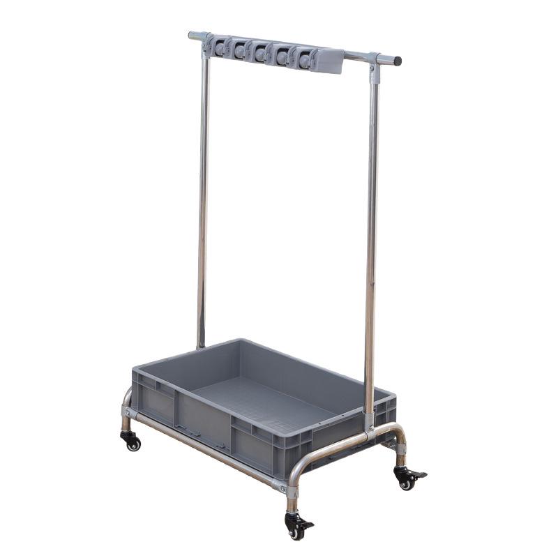 Stainless Steel Floor-Standing Mop Rack with Draining Shelf and Free Shipping