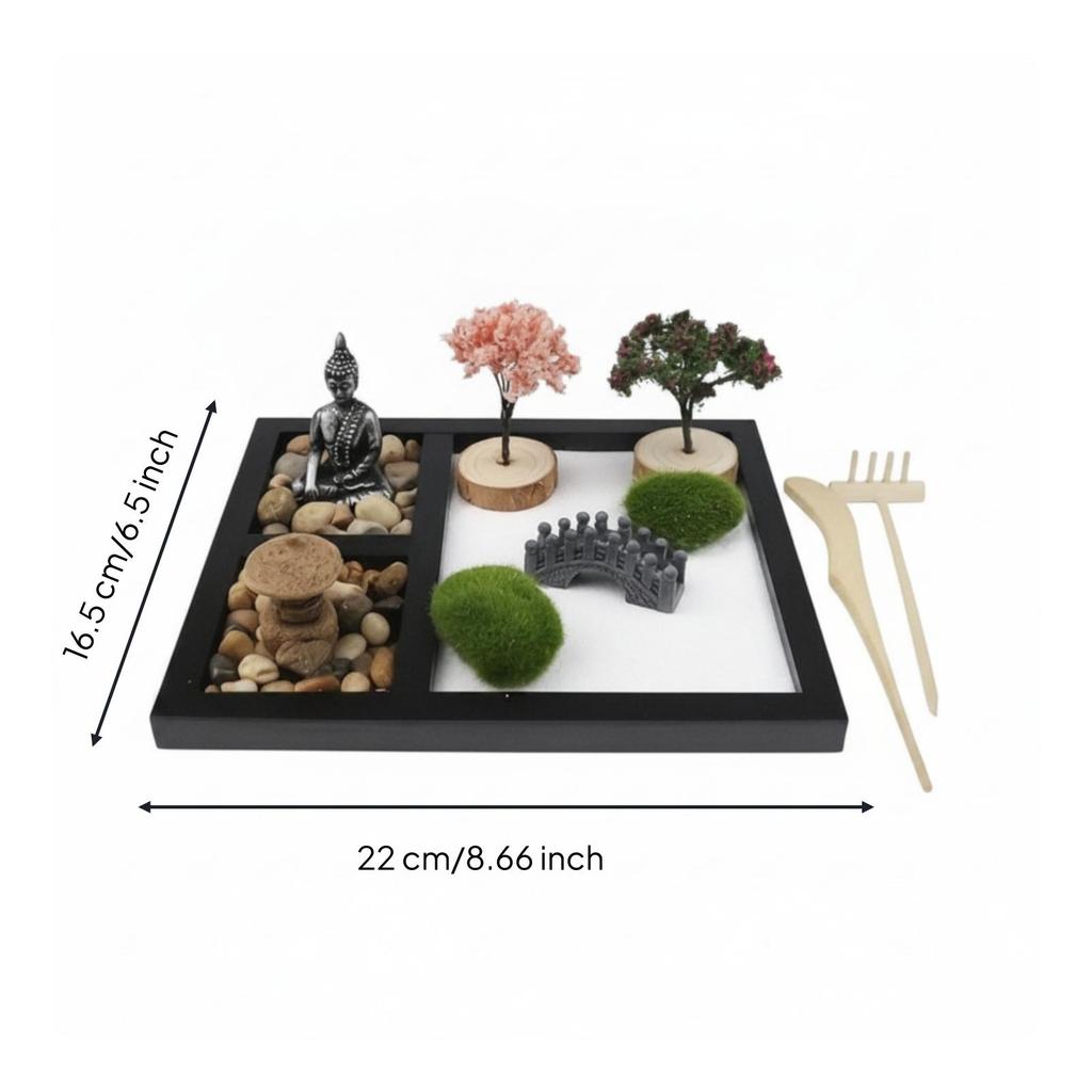 Garden Kit for Desk Meditation Desktop Sand Tray Compact Miniature Landscape