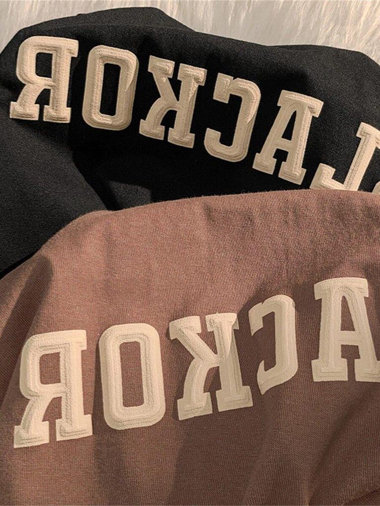 Unisex Japanese Vintage Lettering Cotton T-Shirt - Loose Fit, Plus Size, Harajuku Style