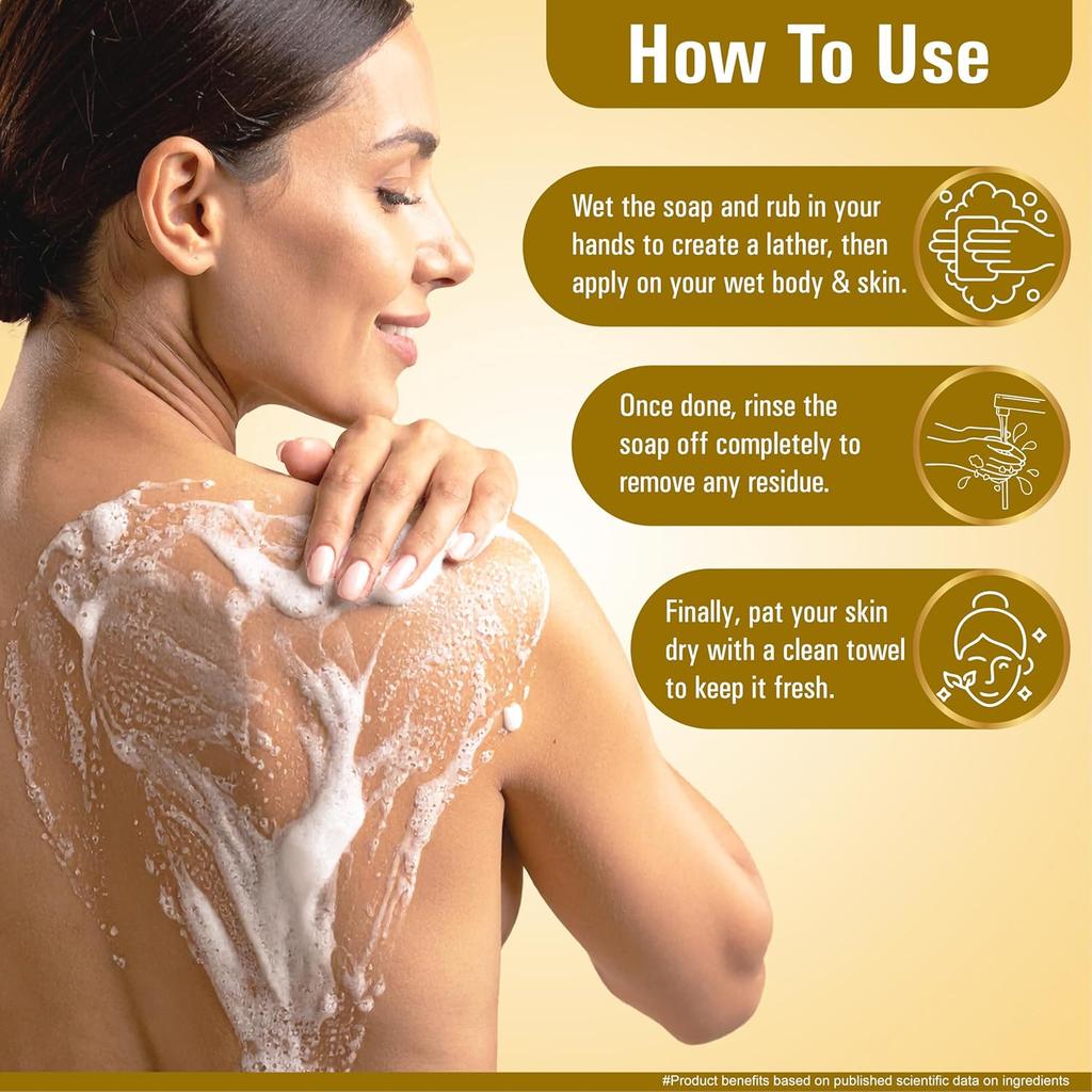 Multani Naturals Chandan Haldi Soap 125 g Pack Of 3 Pcs Hydrating Bath Bar For Glowing Skin Gentle Cleansing For All Skin Types