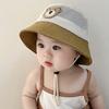 Baby Summer Fisherman Hat Cute Bear Toddler Children Mesh Breathable Sun Hat Outdoor Beach Boys Girls Panama Fisherman Hat