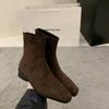 Damenschuhe  Hochwertige Mid-Calf Damenstiefel Mode Reißverschluss hinten Moderne Stiefel Damen  Einfarbige Schuhe für Damen