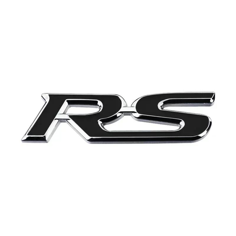 1pcs 3D Metal Car Letters Sticker RS Logo Sport Emblem Badge Auto Accessories