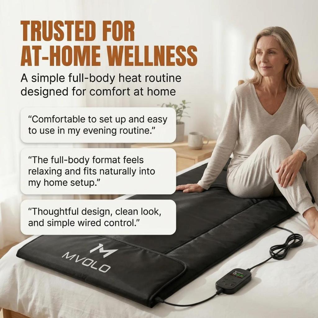 Mvolo® Infrared Sauna Blanket – Home Heat Therapy Blanket for Relaxation & Comfort – Includes Towel