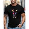 Men'S T-Shirt, Easygoing And Casual, Relaxed And Carefree, Featuring Rabbit Design for Summer, Short-Sleeved Round Neck, Plus Size