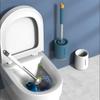 Wandmontierte Silikon-Toilettenbürste, Haushalts-Badezimmerbürste, keine tote Winkelreinigung, weiche Bürste