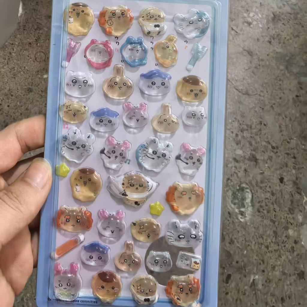 3D Embossed Crystal Stickers for Kids - Giyikawadopamine Handmade Mini Figurines for Decoration and Educational Rewards