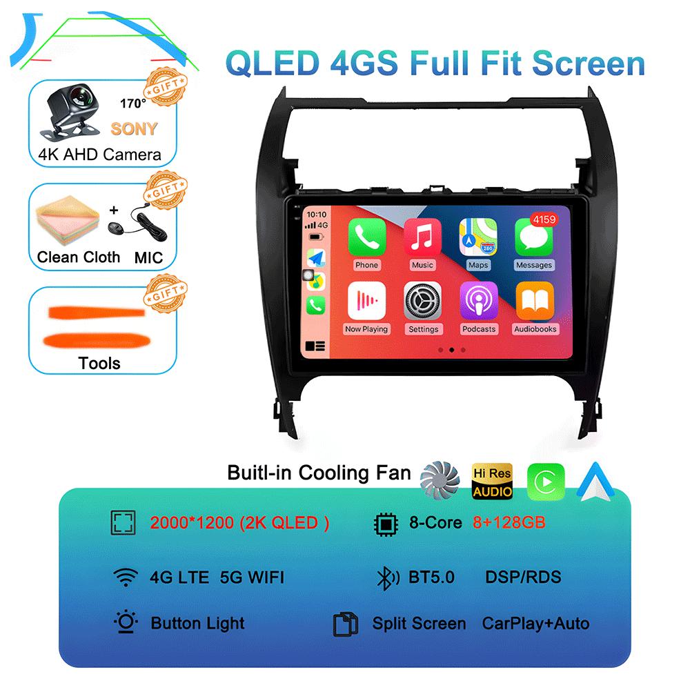 Car Radio Android 14 Carplay Auto For Toyota Camry 7 XV 50 55 2012 - 2017 Navigation GPS Multimedia Player video Stereo WIFI+4G