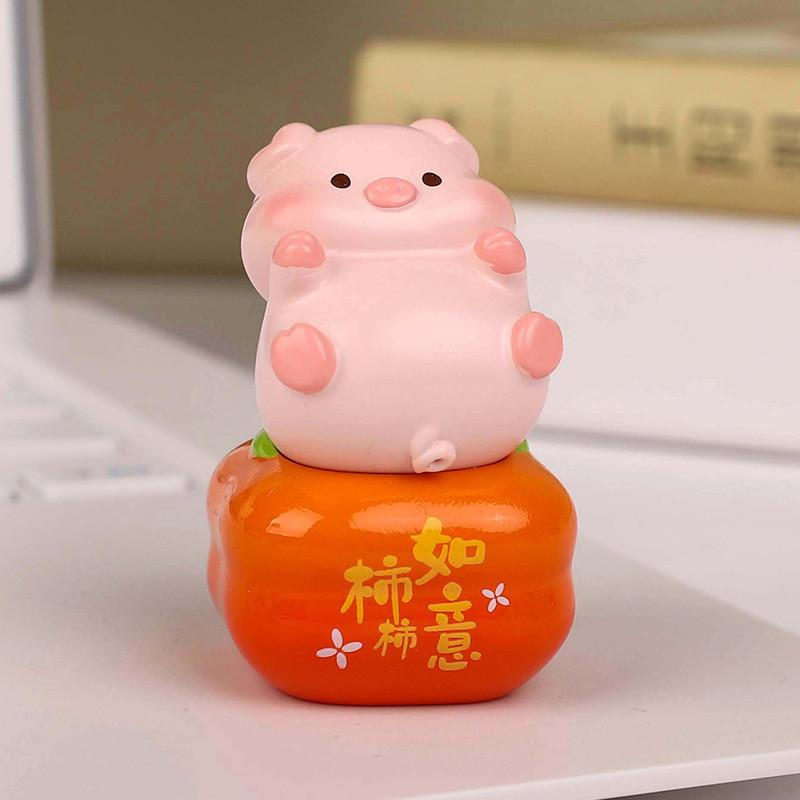 Fruits Cat Resin Art Piece Cute Desktop Ornament For Home And Celebration