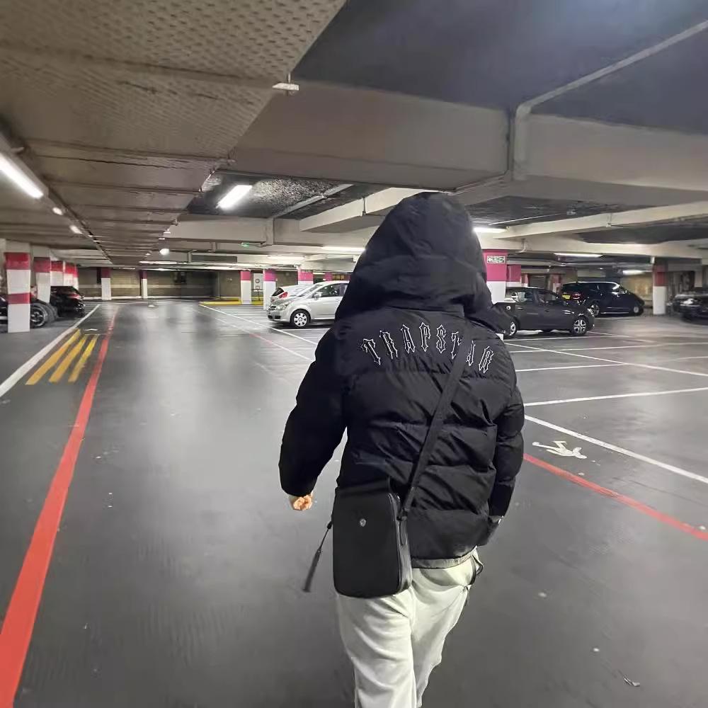 Trapstar Men's Winter Embroidered Hooded Down Jacket - American Street Hip Hop Style