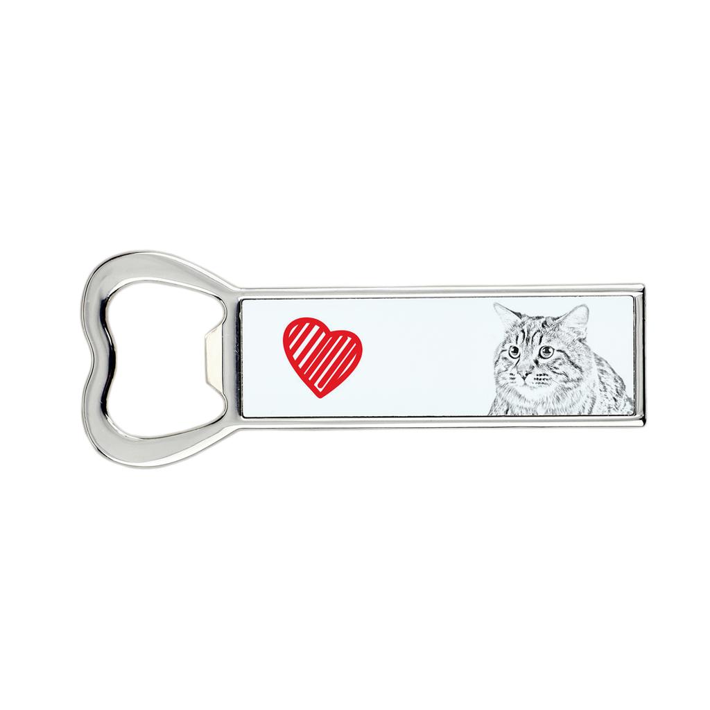 Kurilian bobtail longhaired – Bottle opener with a cat, personalized fridge opener | Art-Dog