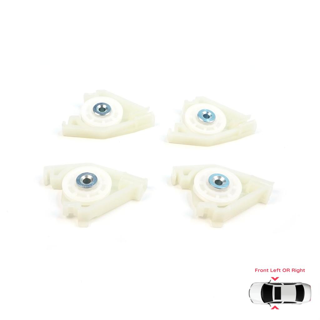 EWR1056+EWR1057 Front Window Regulator Repair Left and Right Corner Pulley Wheel Clips Pin Set for  A4 S4 B6 B7 8E B8 8K Seat Exeo 3R 4/5 Door