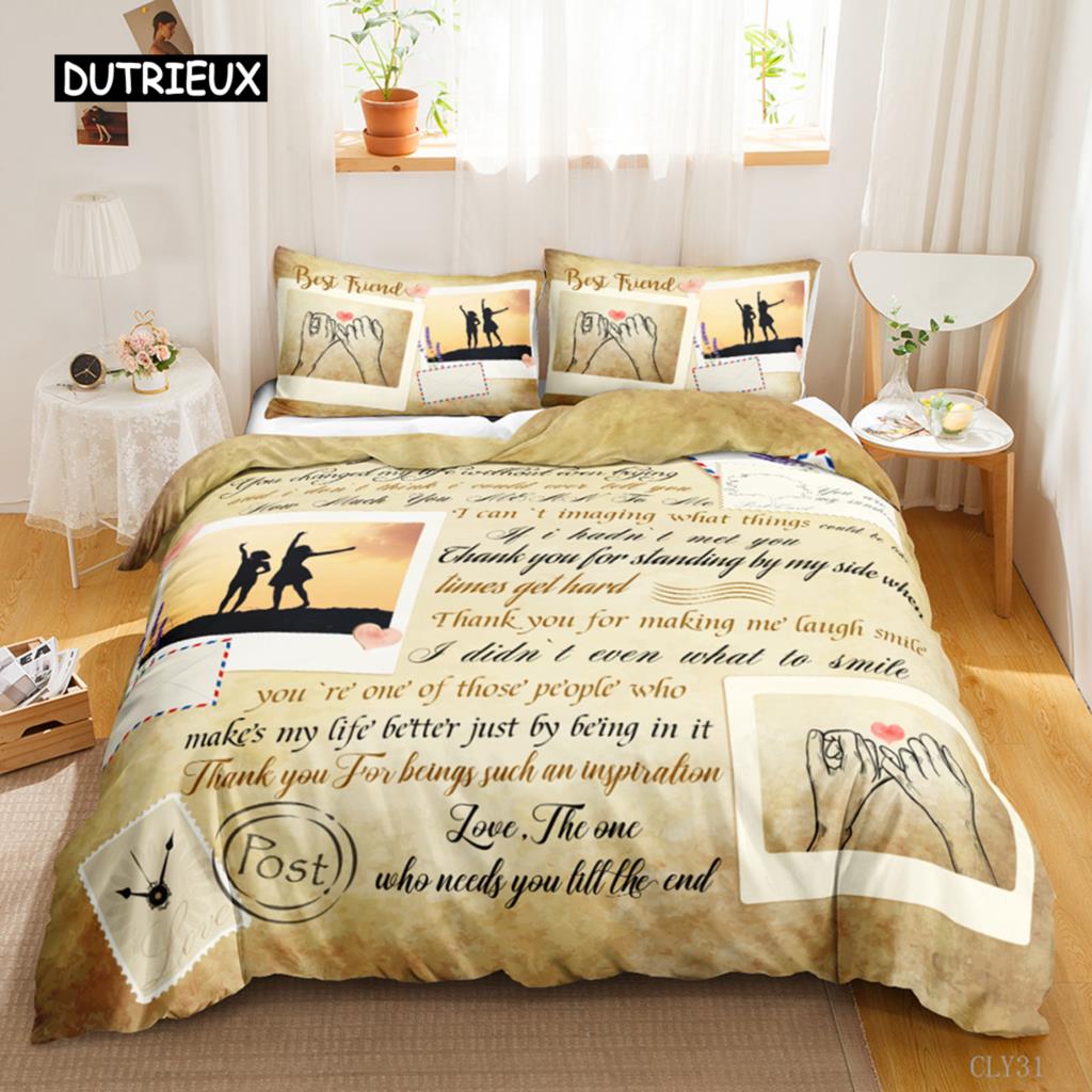 Bettbezug-Set mit Brief an den Sohn, Zitat, Spruch, bekannter Spruch, Aphorismus, Bettwäsche-Set, inspirierende Buchstaben, Polyester, Bettbezug