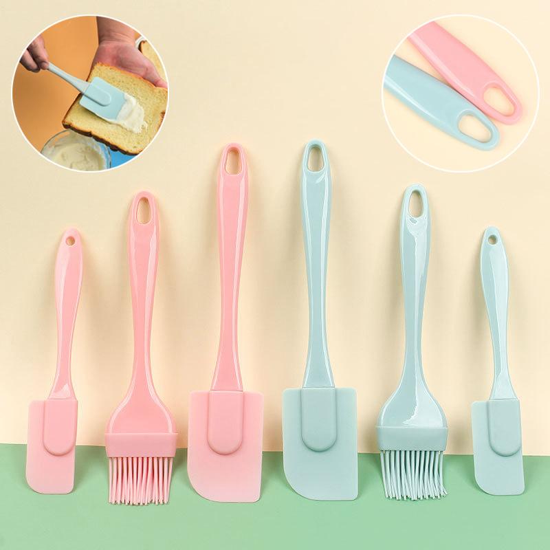 3Pcs Non-Stick Silicone Cream Scraper Bread Cake Butter Spatula Mixer Oil Brush With Pp Handle Cake Spatula Kitchen Baking Tool