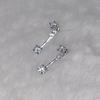 Exquisite S925 Silver Stud Earrings with Small Double Zirconia Diamonds for Women - High-End Style for Ear Hole Care