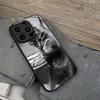 Black Cat Glass Phone Shell For iPhone 16 Plus 15 Pro 14 13 12 Pro Max Soft Silicone Shock Absorption Drop Proof Shell Case