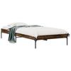 Bed Frame Smoked Oak 100x200 cm Particleboard and Metal