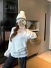 Layered Lace Patchwork V-Neck Long Sleeve Stylish Women's Top - 2025 Autumn/Winter Collection
