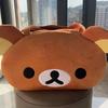 Rilakkuma Korilakkuma Plush Storage Tote Bag Bear Soft Fluffy Cosmetic Organizer for Home Travel Fans Gift Collection Girl